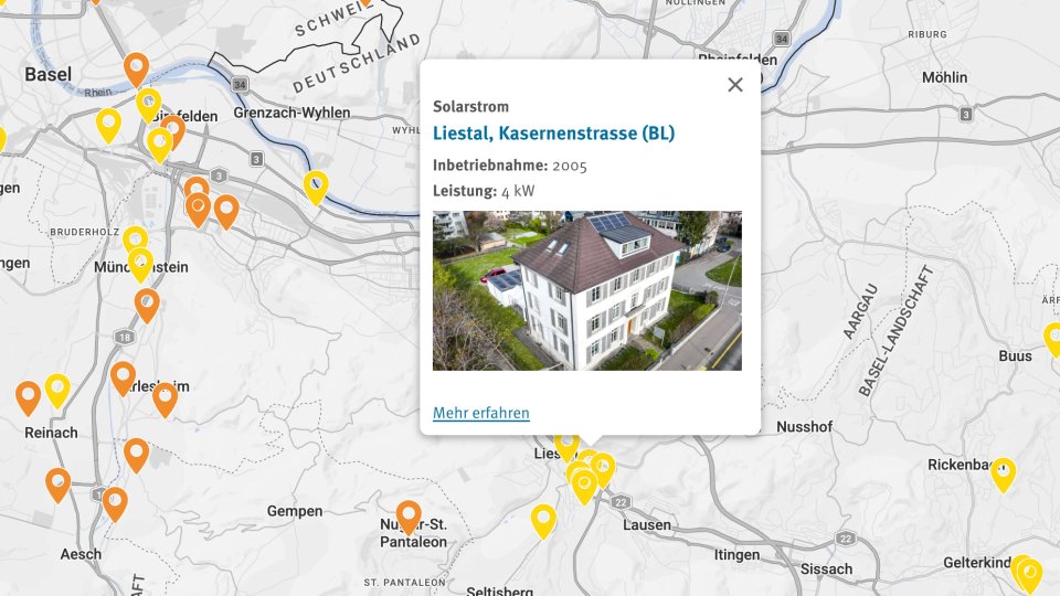 Neue Kartenansicht auf der ADEV-Website